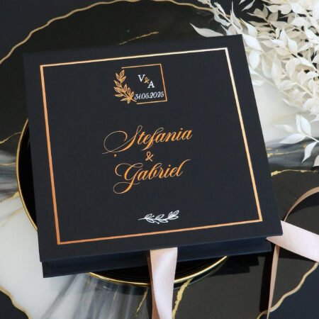 Cutie cerere nasi de cununie „Black Couture” Velvet