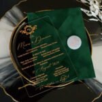 Invitatie de nunta "Glamour Colors" Simple Green Velvet