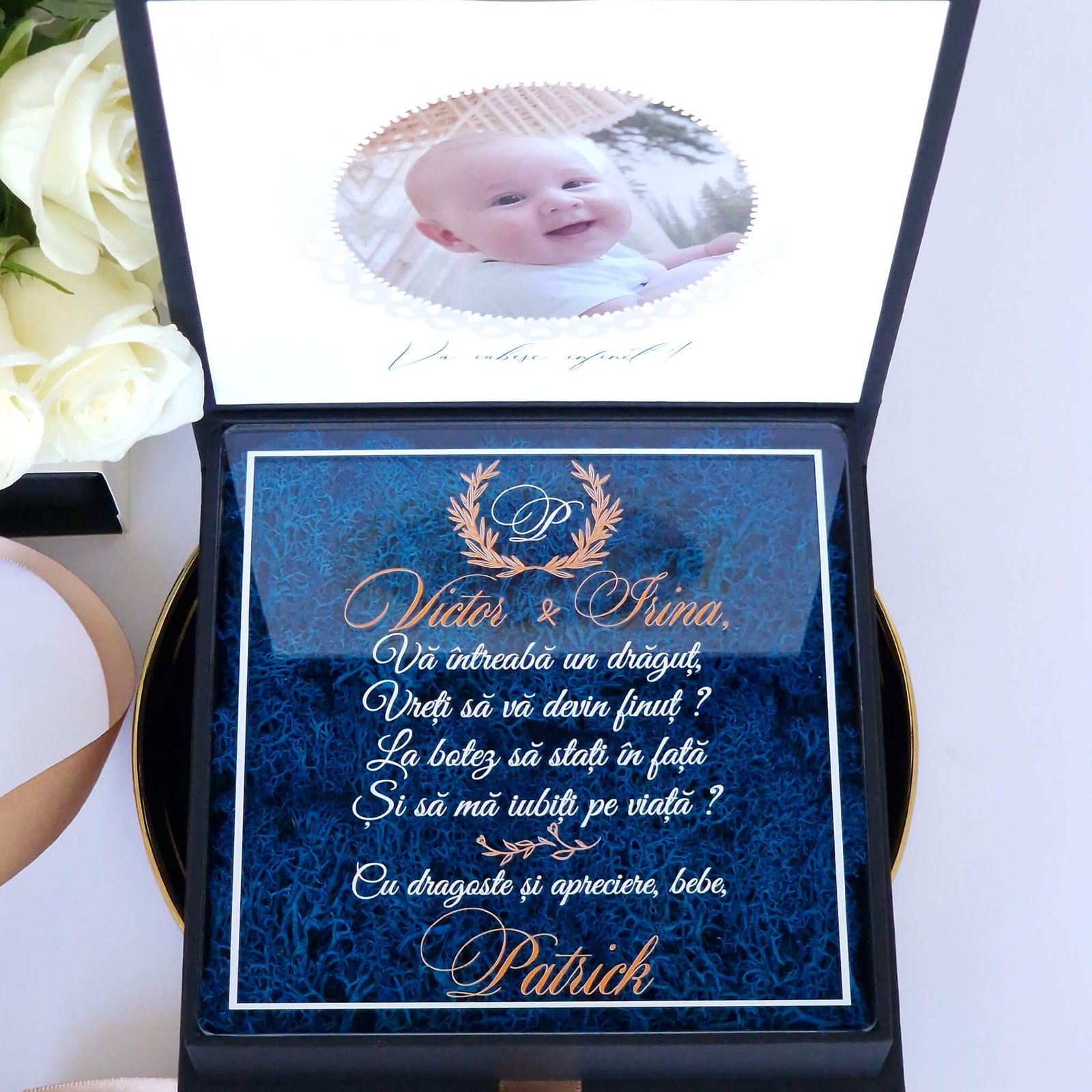 Cutie cerere nasi de botez „Black Couture” Licheni