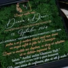 Cutie luxury pentru invitatia de nunta, realizata manual cu interior din catifea premium de la celebra casa Prelle si decorat cu licheni stabilizati Verdissimo.
