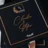 utie luxury din colectia Maison Prestige pentru invitatia de nunta, realizata manual cu interior din catifea premium de la celebra casa Prelle si decorat cu licheni stabilizati Verdissimo.