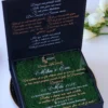 Cutie luxury pentru invitatia de nunta, realizata manual cu interior din catifea premium de la celebra casa Prelle si decorat cu licheni stabilizati Verdissimo.