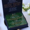 Cutie luxury pentru invitatia de nunta, realizata manual cu interior din catifea premium de la celebra casa Prelle si decorat cu licheni stabilizati Verdissimo.