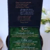 Cutie luxury pentru invitatia de nunta, realizata manual cu interior din catifea premium de la celebra casa Prelle si decorat cu licheni stabilizati Verdissimo.