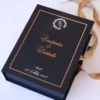 Cutie luxury pentru invitatia de nunta, realizata manual cu interior din catifea premium de la celebra casa Prelle si decorat cu licheni stabilizati Verdissimo.