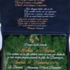 Cutie luxury pentru invitatia de nunta, realizata manual cu interior din catifea premium de la celebra casa Prelle si decorat cu licheni stabilizati Verdissimo.