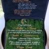Cutie luxury pentru invitatia de nunta, realizata manual cu interior din catifea premium de la celebra casa Prelle si decorat cu licheni stabilizati Verdissimo.
