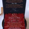 Cutie luxury pentru invitatia de nunta, realizata manual cu interior din catifea premium de la celebra casa Prelle si decorat cu licheni stabilizati Verdissimo.