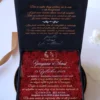Cutie luxury pentru invitatia de nunta, realizata manual cu interior din catifea premium de la celebra casa Prelle si decorat cu licheni stabilizati Verdissimo.