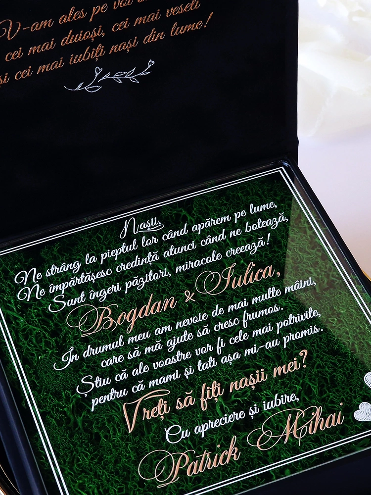 Cutie cerere nasi de botez Black Couture Licheni Cutie cerere nasi de botez Black Couture Licheni