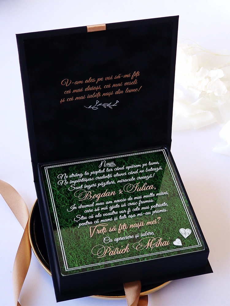 Cutie cerere nasi de botez Black Couture Licheni Cutie cerere nasi de botez Black Couture Licheni