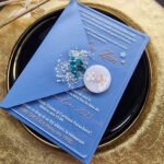 Invitatie de botez "Glamour Colors" Baby Blue