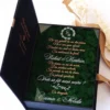 Cutie de cerere pentru nașii de cununie din colecția Black Couture Éternité Speciale, decorata cu licheni stabilizati si catifea premium.