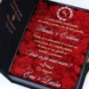 Cutie de cerere pentru nașii de cununie din colecția Black Couture Éternité Speciale, decorata cu licheni stabilizati si catifea premium.