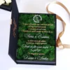 Cutie de cerere pentru nașii de cununie din colecția Black Couture Éternité Speciale, decorata cu licheni stabilizati si catifea premium.