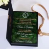 Cutie de cerere pentru nașii de cununie din colecția Black Couture Éternité Speciale, decorata cu licheni stabilizati si catifea premium.