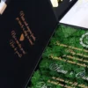 Cutie de cerere pentru nașii de cununie din colecția Black Couture Éternité Speciale, decorata cu licheni stabilizati si catifea premium.