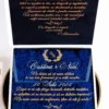 Cutie luxury pentru invitatia de nunta, realizata manual cu interior din catifea premium de la celebra casa Prelle si decorat cu licheni stabilizati Verdissimo.