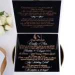 Invitatie de nunta in cutie Pure White Velvet