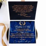 Invitatie de nunta in cutie Pure White Licheni