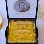 Cutie cerere nasi de botez Black Couture Yellow Roses