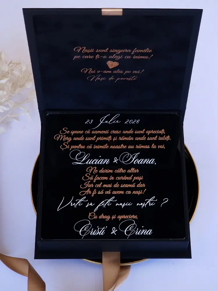 Cutie cerere nasi de cununie Black Couture Velvet