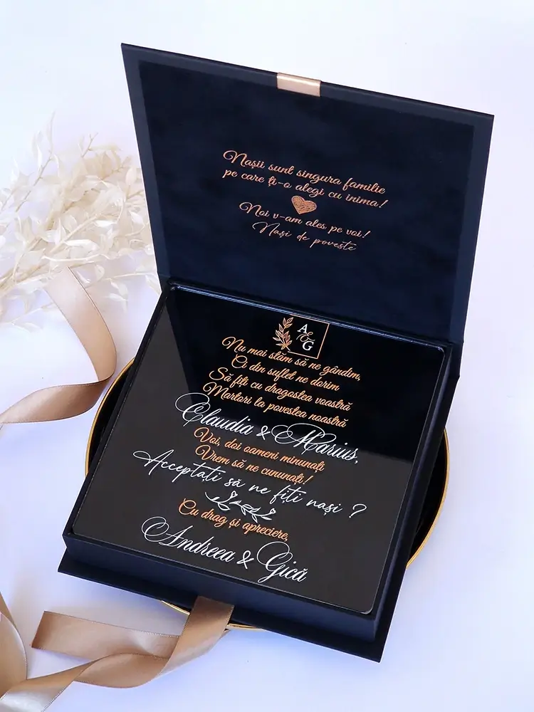 Cutie cerere nasi de cununie Black Couture Velvet Cutie cerere nasi de cununie Black Couture Velvet