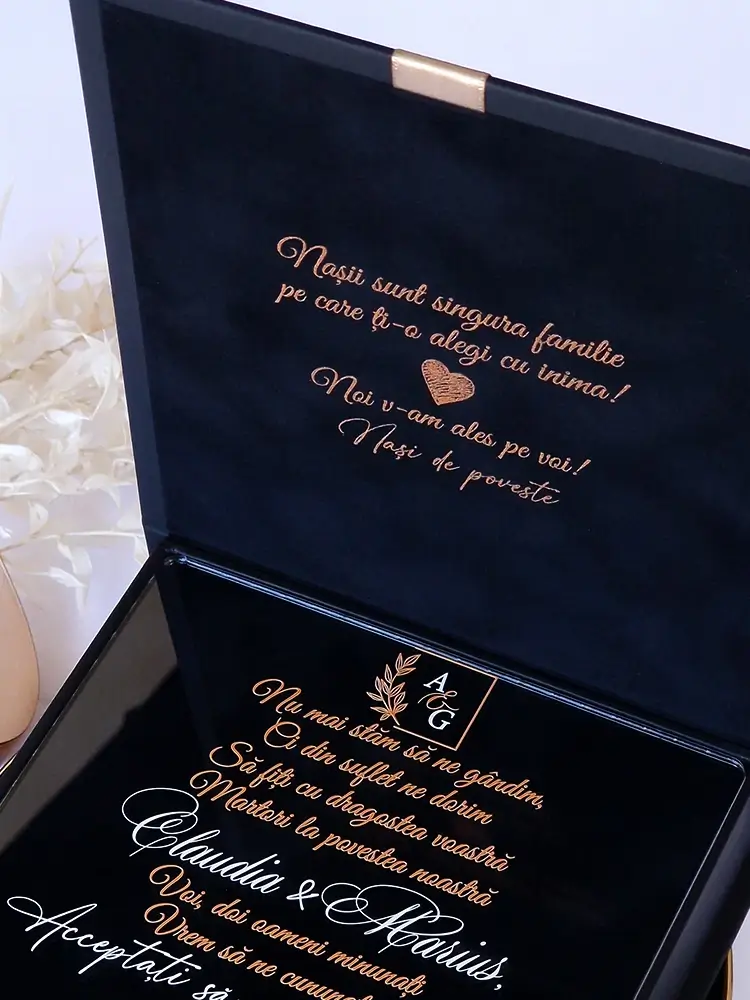 Cutie cerere nasi de cununie Black Couture Velvet Cutie cerere nasi de cununie Black Couture Velvet