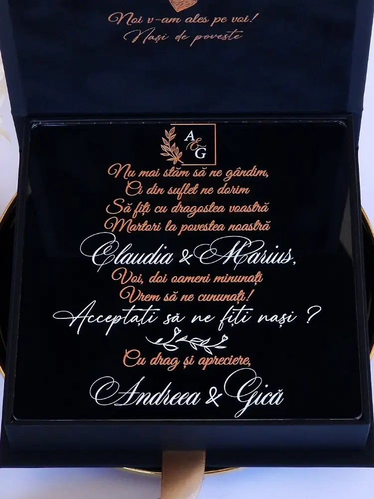 Cutie cerere nasi de cununie Black Couture Velvet Cutie cerere nasi de cununie Black Couture Velvet