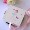 Cutie multumire nasi de botez Pure White Hortensie