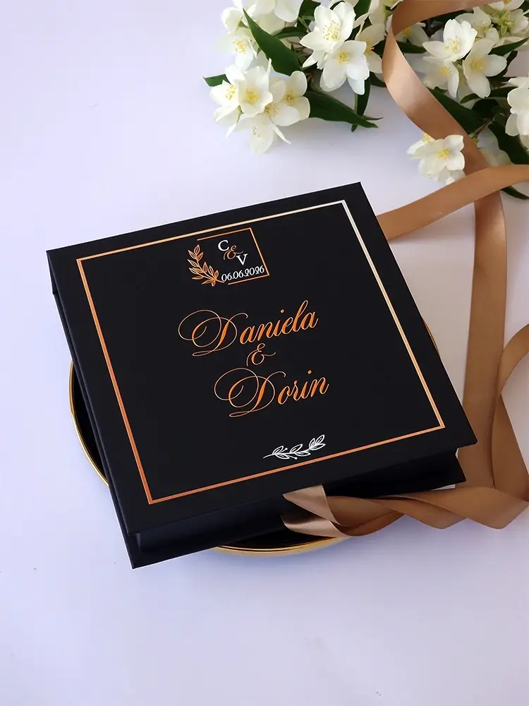 Cutie cerere nasi de cununie Black Couture Red Roses