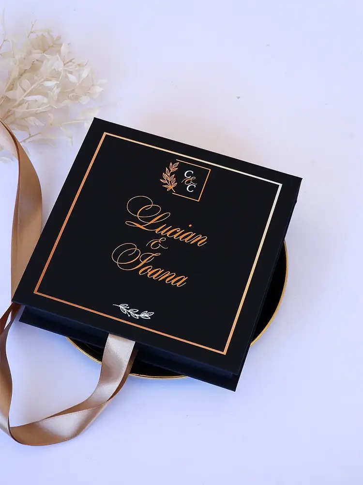 Cutie cerere nasi de cununie Black Couture Velvet