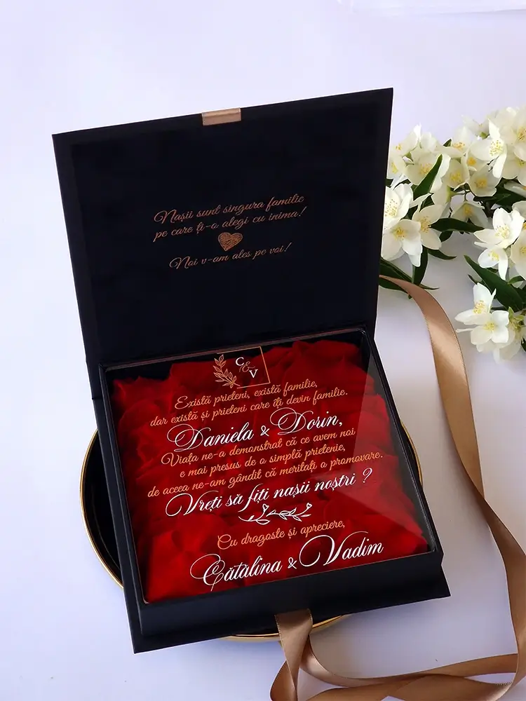 Cutie cerere nasi de cununie Black Couture Red Roses Cutie cerere nasi de cununie Black Couture Red Roses