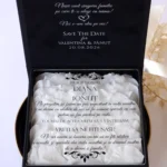 Cutie cerere nasi de cununie Black Couture White Roses