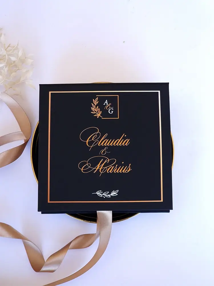 Cutie cerere nasi de cununie Black Couture Velvet