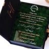 Cutie de cerere pentru nașii de cununie din colecția Black Couture Éternité Speciale, decorata cu licheni stabilizati si catifea premium.