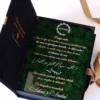 Cutie de cerere pentru nașii de cununie din colecția Black Couture Éternité Speciale, decorata cu licheni stabilizati si catifea premium.
