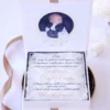 Cutie cerere nasi de botez Pure White Roses
