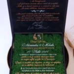 Invitatie de nunta in cutie Black Couture Licheni