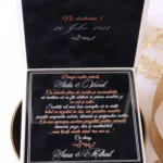 Invitatie de nunta in cutie Pure White Velvet