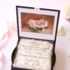 Cutie multumire nasi de botez Black Couture White Roses