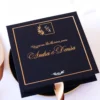 Cutie cerere nasi de cununie in editie limitata decorata cu hortensie neagra si foita de aur 24k