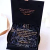 Cutie cerere nasi de cununie in editie limitata decorata cu hortensie neagra si foita de aur 24k