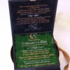 Cutie luxury pentru invitatia de nunta, realizata manual cu interior din catifea premium de la celebra casa Prelle si decorat cu licheni stabilizati Verdissimo.