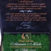 Cutie luxury pentru invitatia de nunta, realizata manual cu interior din catifea premium de la celebra casa Prelle si decorat cu licheni stabilizati Verdissimo.