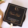 Cutie luxury pentru invitatia de nunta, realizata manual cu interior din catifea premium de la celebra casa Prelle si decorat cu licheni stabilizati Verdissimo.