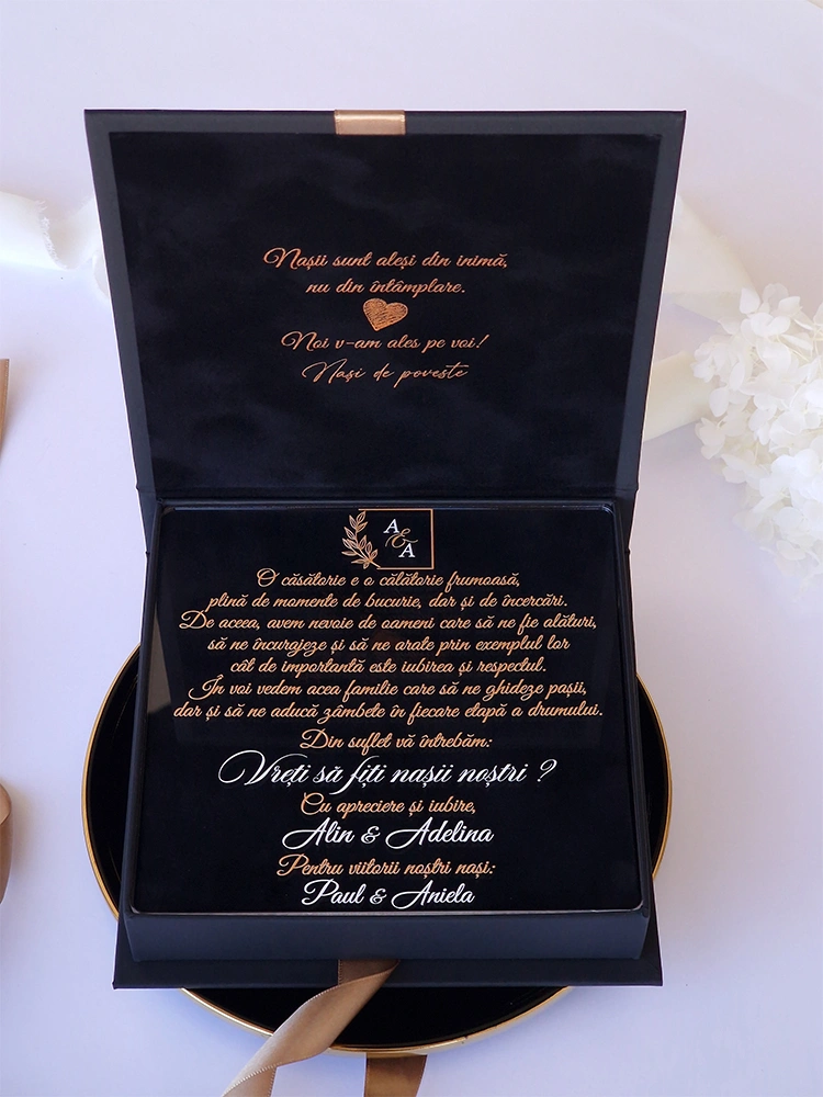 Cutie cerere nasi de cununie Black Couture Velvet