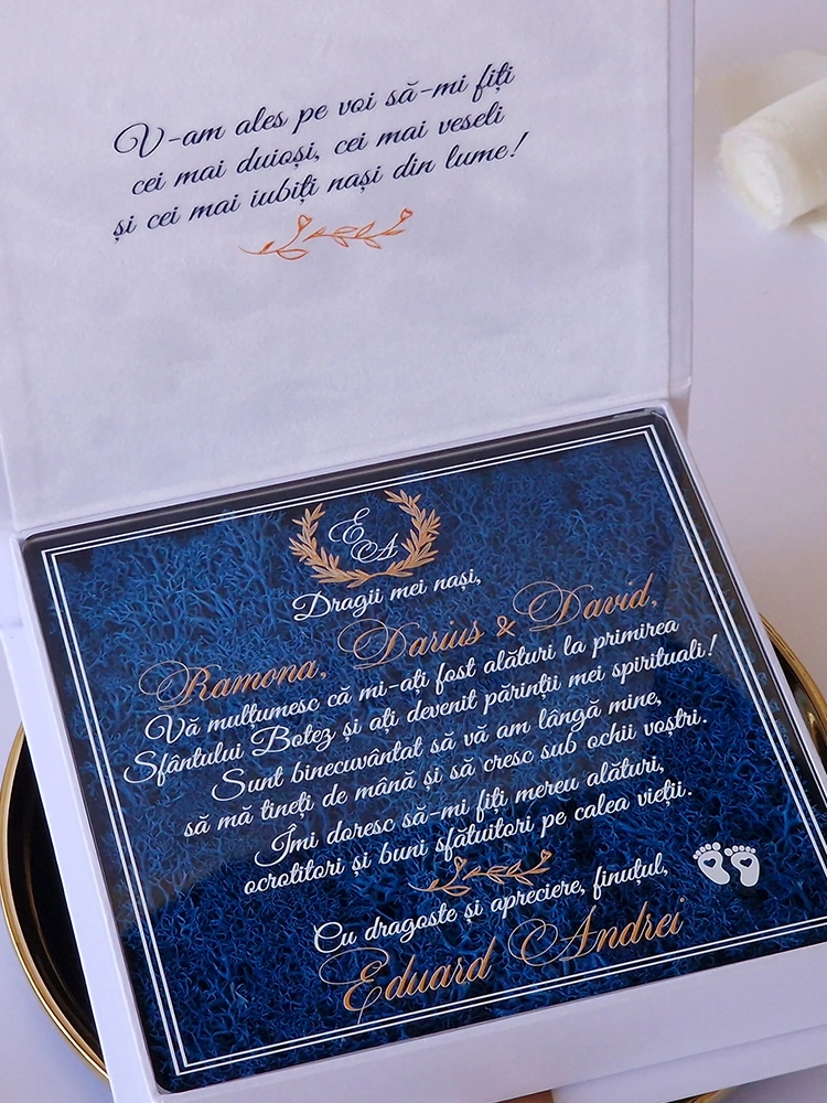 Cutie multumire nasi de botez Pure White Licheni Cutie multumire nasi de botez Pure White Licheni