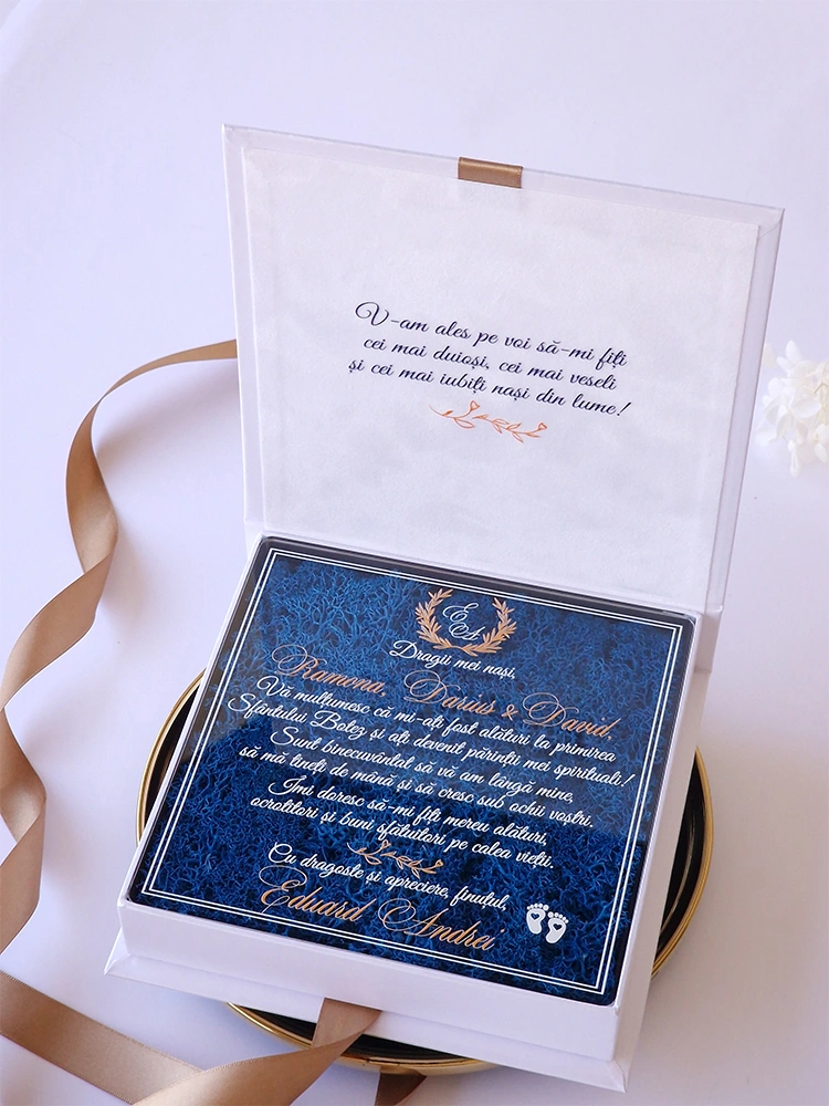 Cutie multumire nasi de botez Pure White Licheni Cutie multumire nasi de botez Pure White Licheni