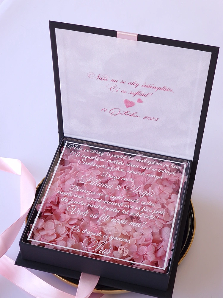 Cutie cerere nasi de botez Black Couture Hortensie Cutie cerere nasi de botez Black Couture Hortensie